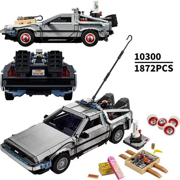DMC-12 Time Machine 10300 Back To The Future DeLoreaned Racing Car Creative Expert Moc Brick Technical Model Building Blocks Toy
