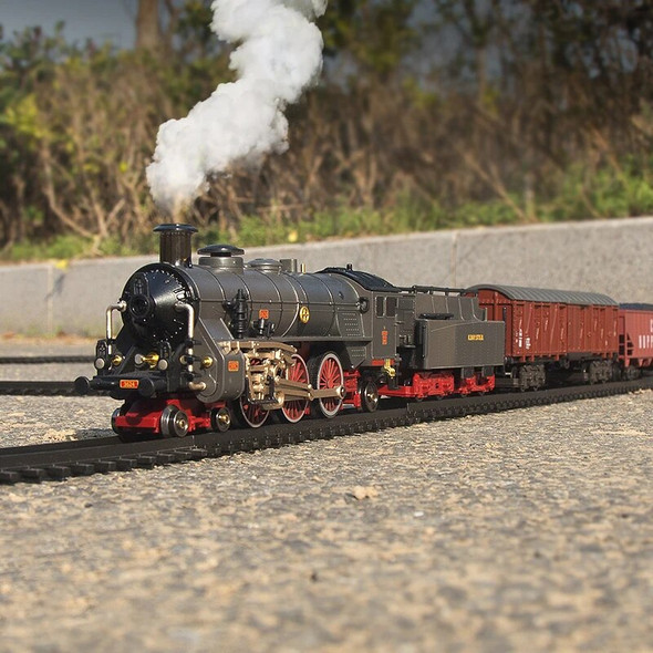 Add Water and Smoke Train Model Steam Locomotive Alloy Version Small Train Electric Toy Coal Car Freight Compartment