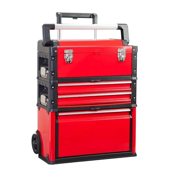 Big Red Portable Garage Red Tool Box with 3 Drawers box