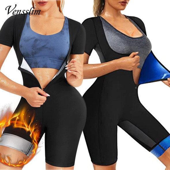 Vensslim Women Sauna Suit Sweat Shirt Slimming Hot Thermo Shapewear Full Body Shaper Waist Trainer Legging Trimmer Corset