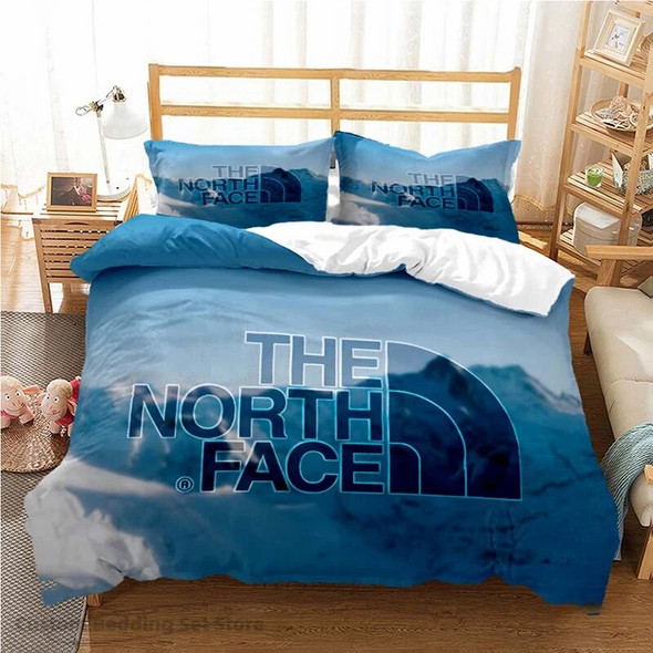 Bedding Set with Various Designs THE NORTH LOGO Duvet Cover Bedding Set Soft 1 Quilt Cover 2 Pillowcases Suitable for Teenagers