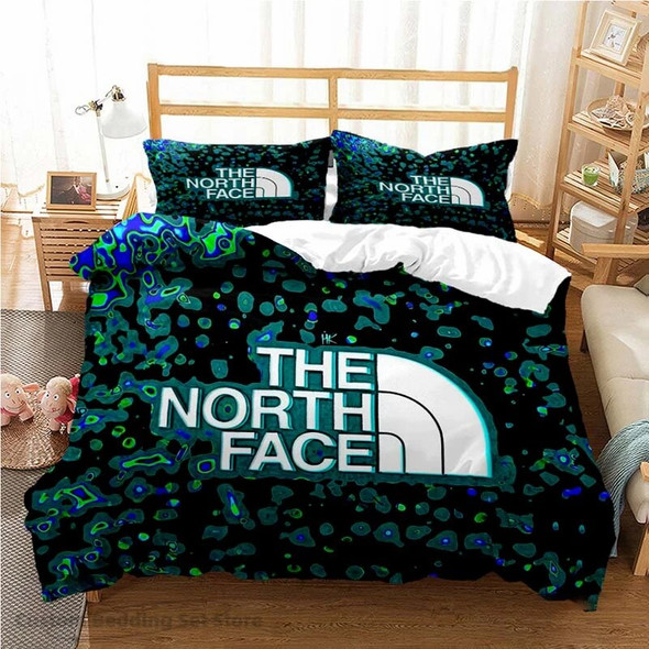 Bedding Set with Various Designs THE NORTH LOGO Duvet Cover Bedding Set Soft 1 Quilt Cover 2 Pillowcases Suitable for Teenagers