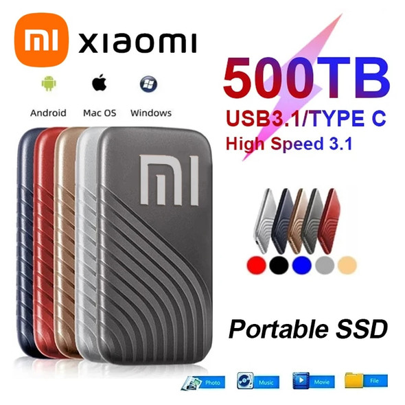 NEW Xiaomi Mijia 100% Original 256TB Portable SSD Hard Drive 1TB External SSD Hard Drive Type C USB3.1 Hard Disk USB Flash Drive