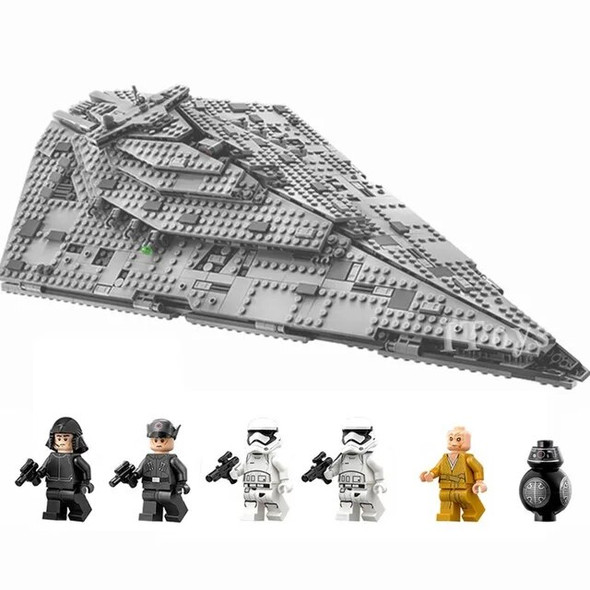 In Stock First Order Destroyer Costruzion Model Building Blocks with Figures Compatible with LEGO 75190 Star Plan Brick Toy