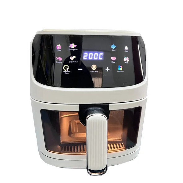 220V 3Color Visual Air Fryer 8L Large Capacity Household Multifunction Air Fryer Touch Style Mini Oven