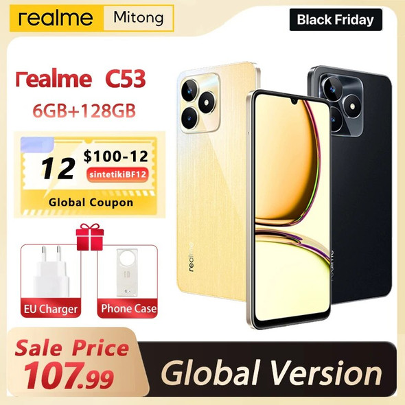 Realme C53 Octa Core 6.74" 90Hz Display 6GB+128GB AI Camera 5000mAh Battery 33W SUPERVOOC EU Charge Mini Capsule Global version