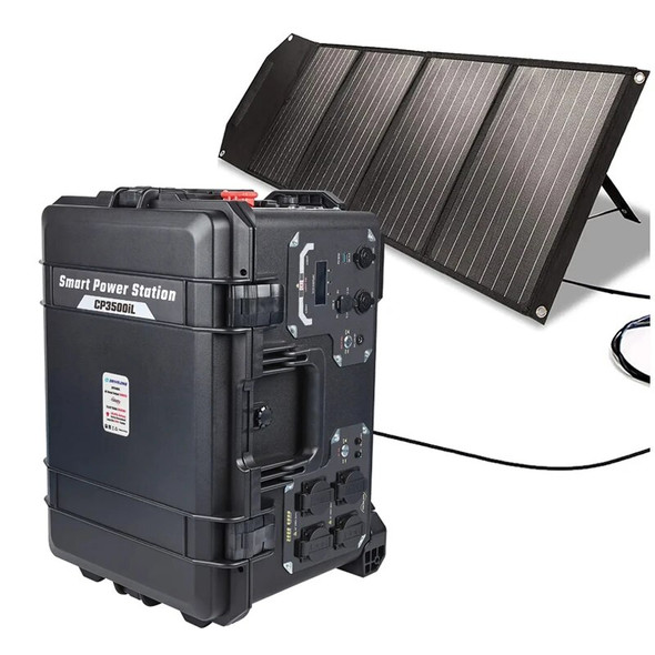 2000W 4000w 3000w Solar wind Hybrid outdoor Generator Mobile LiFePO4 battery portable power station with Folding solar panels