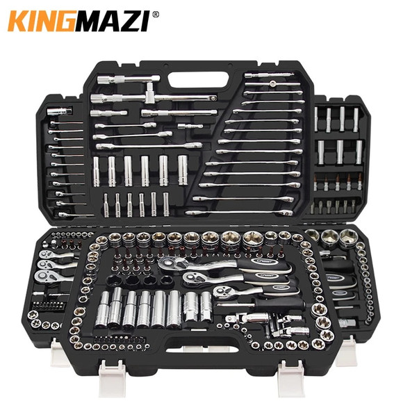 Hand Tool Sets Car Repair Tool Kit Set Mechanical Tools Box for Home 1/4-inch Socket Wrench Set Ratchet Screwdriver Kit