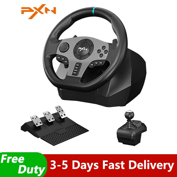 Gaming Steering Wheel PXN V9 Volante PC Gaming Racing Wheel for PC Windows 7/8/10/11/PS4/PS3/Switch/Xbox One/Xbox Series X/S