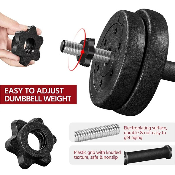 66 Lb. Adjustable Dumbbell Free Weight Set, Black Free Shipping