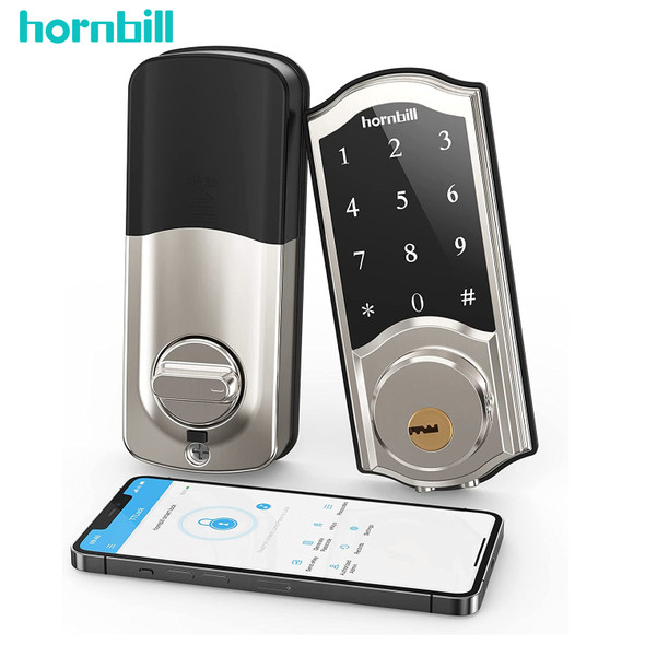 Hornbill Electronic Front Smart Deadbolt Door Lock Keyless Entry Digital Locks Bluetooth Password Keypad Lock For Home TTLock