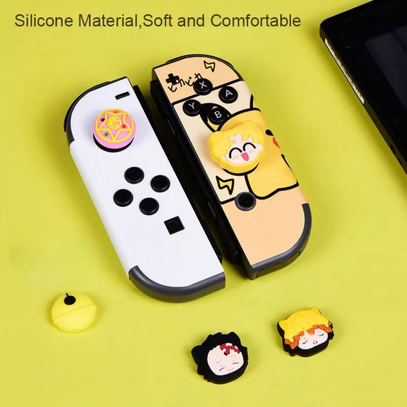 4pcs Cute Cartoon Joystick Cover Thumb Stick Grip Cap For Nintendo Switch Lite OLED JoyCon Controller Gamepad Thumbstick Case