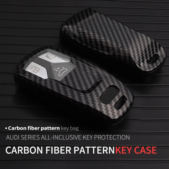 ABS Carbon Fiber TPU Remote Control Protective Shell Car Key Bag For Audi A4 B9 A5 Q5 Q7 8W S4 S5 TT 8S RS TFSI