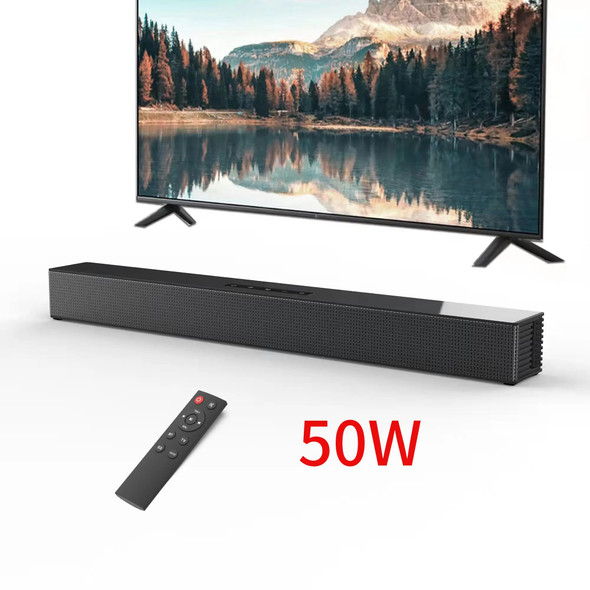 50W TV Mini Soundbar Home Theater Sound Bar Wireless Bluetooth 5.0 HiFi Speaker for TV/PC Wall-mounted Caixa De Som