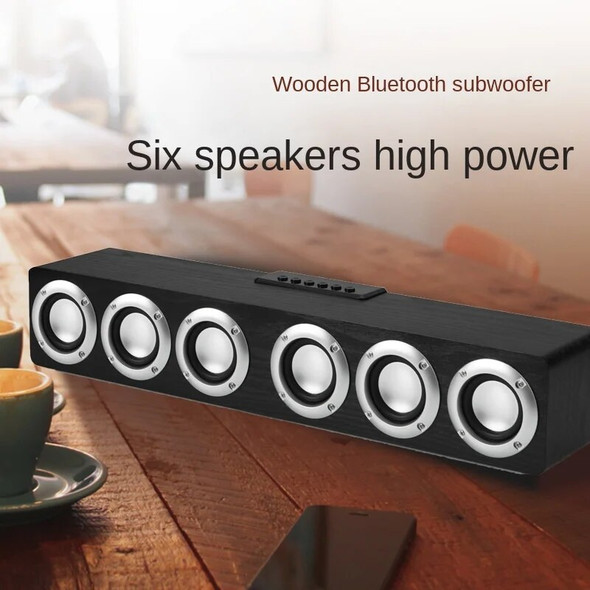M1 Bluetooth Speaker Computer Wood Home Wireless Desktop Audio Card U Disk 6 Speaker High Power Soundbar