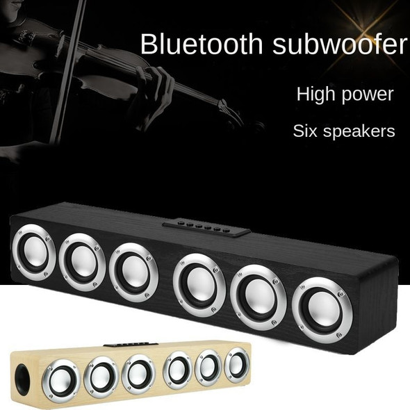 M1 Bluetooth Speaker Computer Wood Home Wireless Desktop Audio Card U Disk 6 Speaker High Power Soundbar