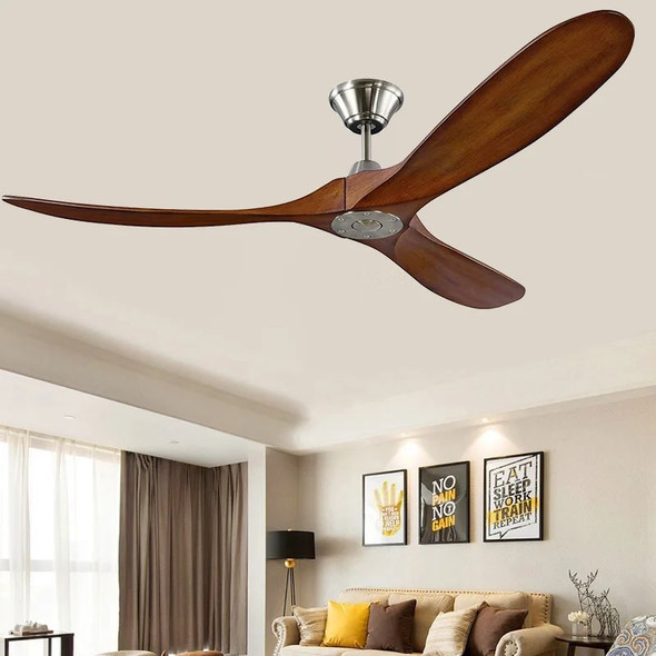 Large Size Wood DC Ceiling Fan 70 88inch 85-265V Industrial Fans No Light With Remote Control Wood Fans For Home Ventilador Tech