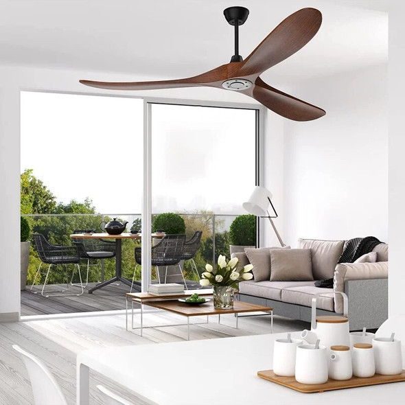 88 Inch Big Size Ceiling Fan with Remote Control Wood Blades Energy DC Motor Dark Walnut Ventiladores De Techo Free Shipping