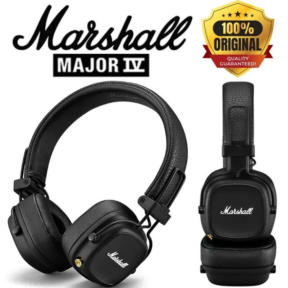 Marshall Major IV 4 Wireless Bluetooth Headphones Classic Earphones Deep Bass Foldable Pop Rock Retro Music Microphone Headset