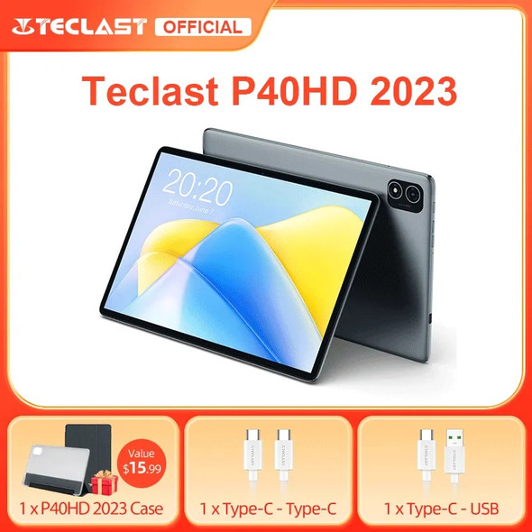 Teclast P40HD 2023 Android 13 Tablet 10.1" 1920x1200 IPS 8GB RAM 128GB ROM Unisoc T606 8-core Type-C Dual 4G LTE Widevine L1