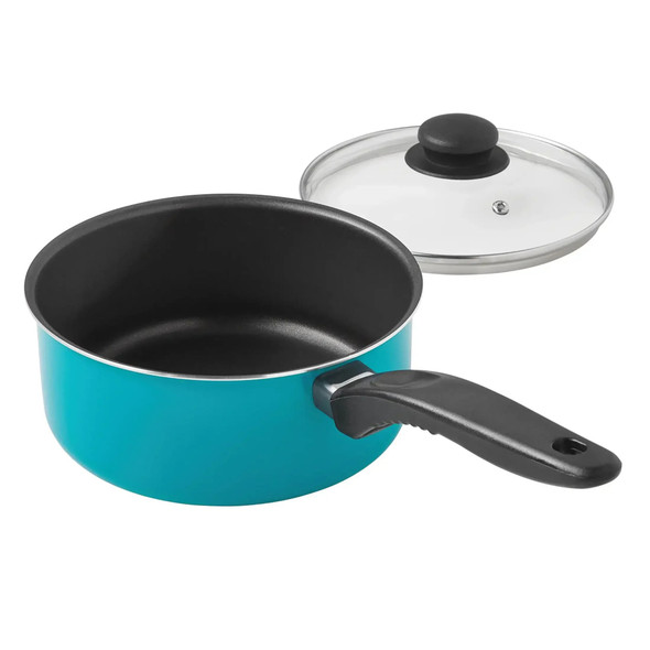 7 Piece Non-Stick Cookware Set Aluminum Teal Pot Set Cooking Pots Set