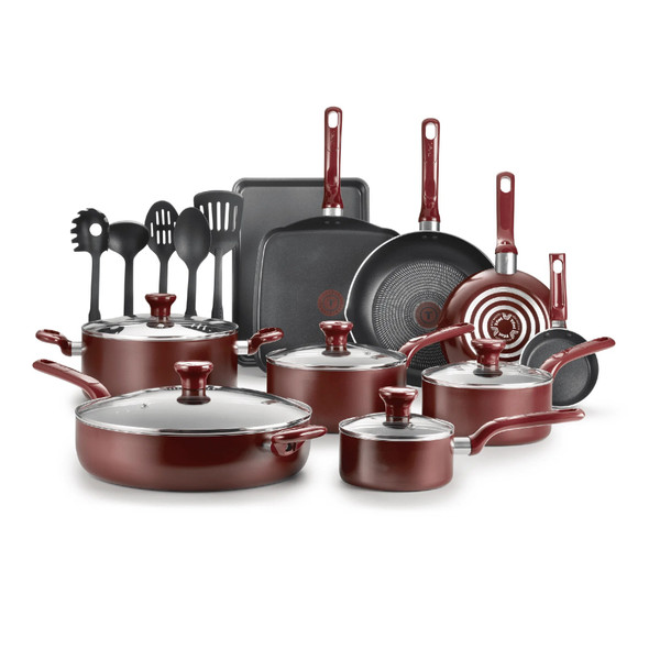 T-fal 20PCS Easy Care Dishwasher Safe Nonstick Cookware Set