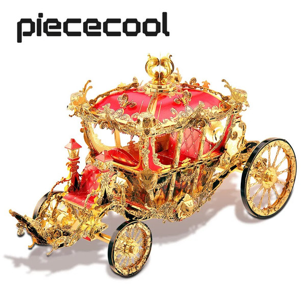 Piececool 3D Metal Puzzle The Princess Carriage Model Kits DIY Toy for Teen Jigsaw Brain Teaser Gifts for Adult