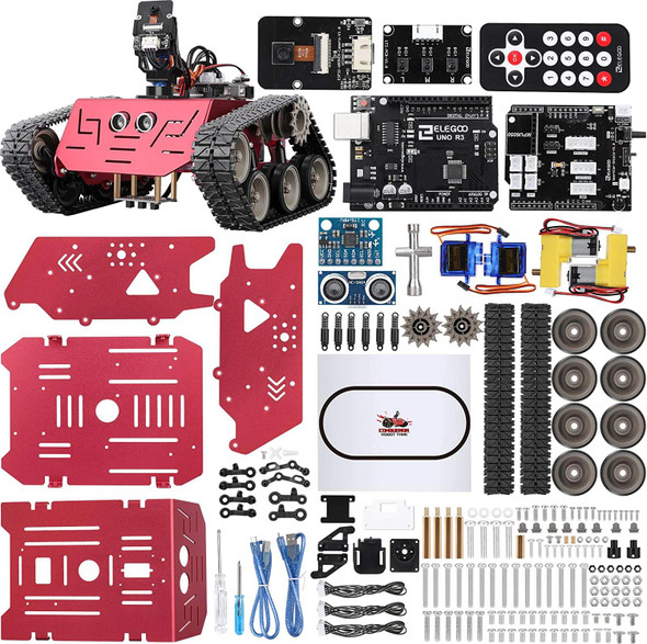 ELEGOO Conqueror Robot Tank with UNO R3, IR Remote etc. Intelligent and Educational Toy Car Robotic Kit Compatible with Arduino