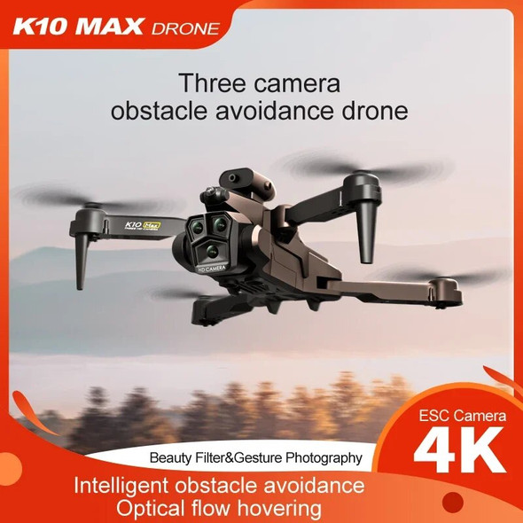 PYLV New K10 Max Drone Professional Aerial Photography Aircraft Three-Camera Obstacle Avoidance Foldable Quadcopter Toy Gift