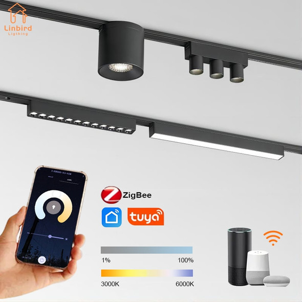 ST1 Series Smart TUYA ZIGBEE Ultra Thin Aluminum Magnetic Track Light 6mm No Cell Required High Hardness Modern Flexible Fixture