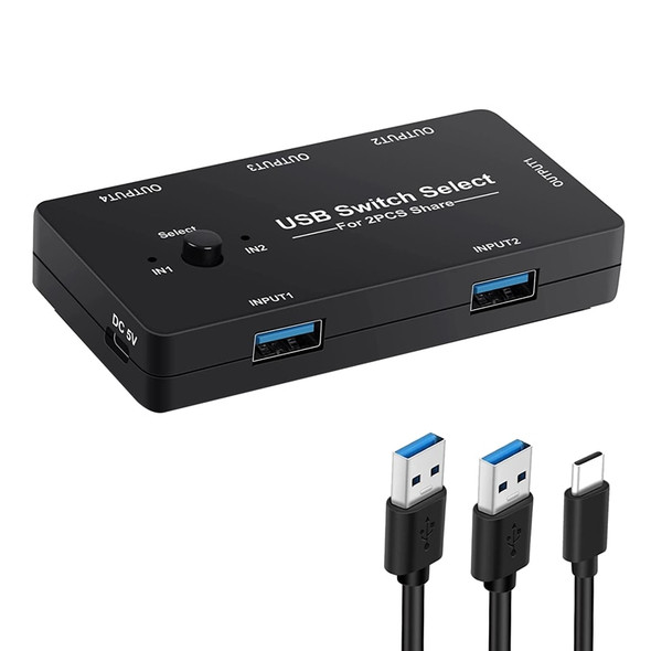 USB Switch 2 Computer Sharing 4 USB Devices, USB KVM Switcher Selector With One Button Swapping, 4 Port USB2.0 Switch USB Switch 2 Computer Sharing 4 USB Devices, USB KVM Switcher Selector With One Button Swapping, 4 Port USB2.0 Switch