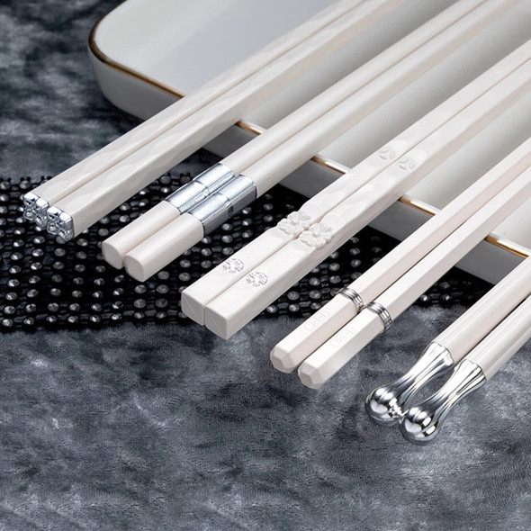 5 Pair Reusable Chinese Chopsticks Reusable Alloy Non-Slip Japanese Sushi Chop Sticks Set Chopsticks Kitchen Tableware Gift