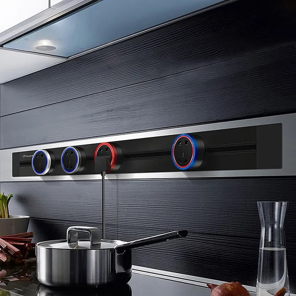 KXN Electric Extension Sockets Power Track Socket Concealed Hidden Wall Kitchen Outlet with EU UK Universal Korea Plugs Adapters KXN Electric Extension Sockets Power Track Socket Concealed Hidden Wall Kitchen Outlet with EU UK Universal Korea Plugs Adapters
