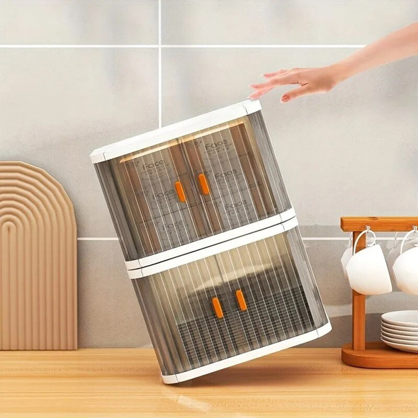 1/2pcs Foldable Storage Box Large Capacity Storage Bin Stackable Organizers Trunk Double Door Workstation Finishing Artifact 1/2pcs Foldable Storage Box Large Capacity Storage Bin Stackable Organizers Trunk Double Door Workstation Finishing Artifact