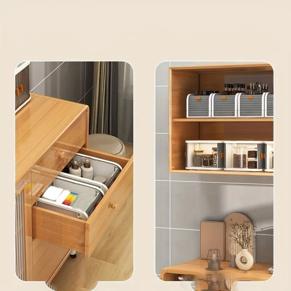 1/2pcs Foldable Storage Box Large Capacity Storage Bin Stackable Organizers Trunk Double Door Workstation Finishing Artifact