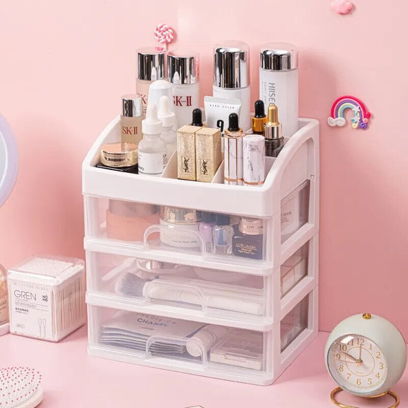 Makeup Storage Box Jewelry Container Make Up Case Brush Holder Organizers Drawers Plastic Large Capacity Storages Rack