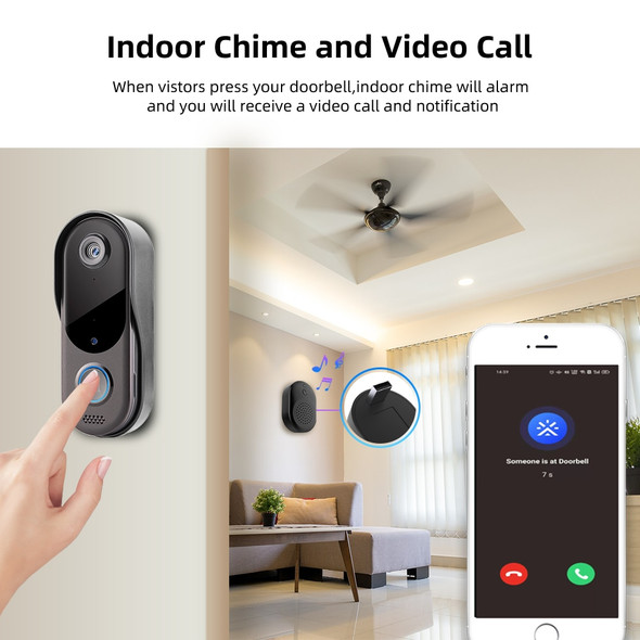 Outdoor WiFi Video Intercom Door bell Camera Smart Home Security Wireless WiFi Doorbell 2-Way Audio Night Vision Doorbell Camera