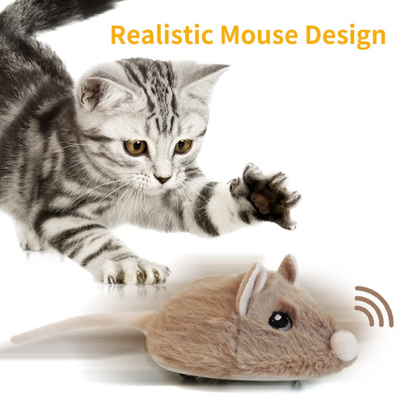 Electric Interactive Mouse Cat Toys Funny Plush Toy Smart Pet Interactive Movement Toys Fast Moving Pet Cat Accessories