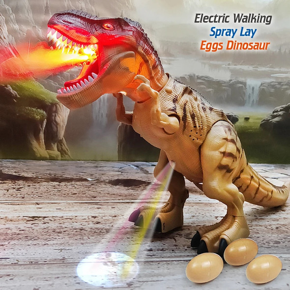 Electric Toy Large Size Walking Spray Lay Eggs Dinosaur Robot With Light Sound Mechanical Dinosaurs Model Toys