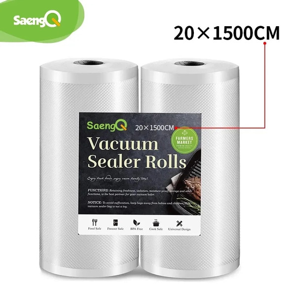 saengQ Kitchen Food Vacuum Bag Sous Vide Storage Bags For Vacuum Sealer bag Vacuum Packaging 12/15/20/25/30cm*1500cm/Rolls