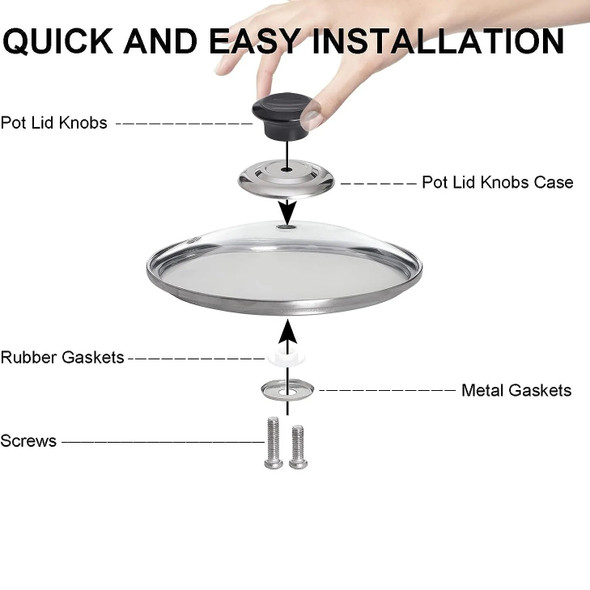 Kitchen Pot Lid Knobs Universal Pan Lid Holding Tops Replacement Lid Hand Grip Knob Handle Resistant Tool with Screwdriver gift