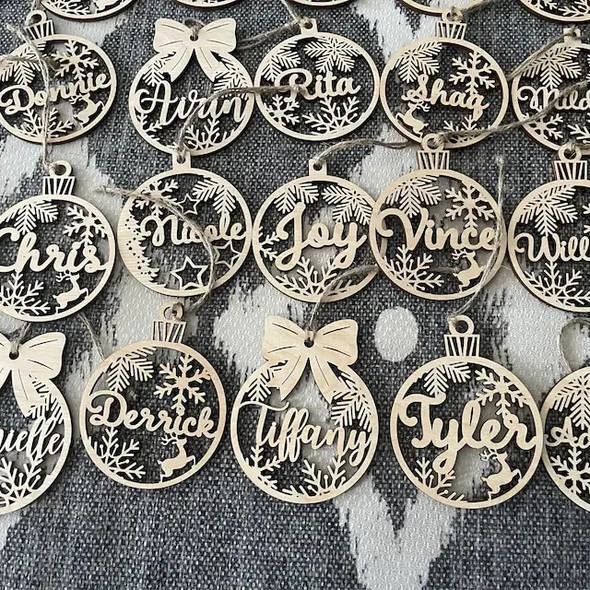Personalized Different Names , Christmas Snowflake Ball Decorations for Home - Laser Engraved name place card,Christmas decor Personalized Different Names , Christmas Snowflake Ball Decorations for Home - Laser Engraved name place card,Christmas decor