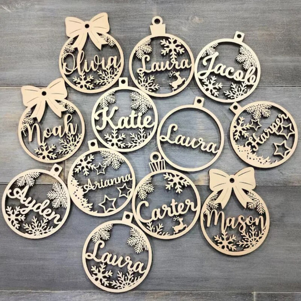 Personalized Different Names , Christmas Snowflake Ball Decorations for Home - Laser Engraved name place card,Christmas decor Personalized Different Names , Christmas Snowflake Ball Decorations for Home - Laser Engraved name place card,Christmas decor
