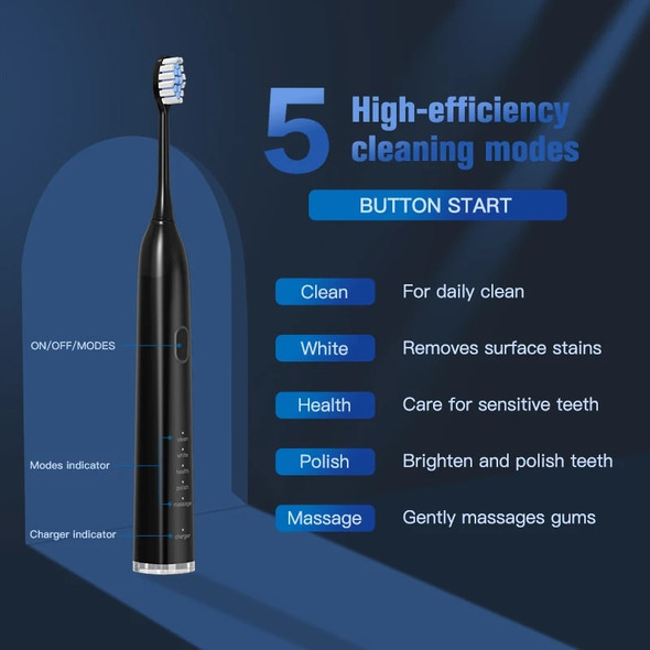 SUBORT S2 Sonic Electric Toothbrush for Men Women Houseehold Whitening IPX7 Waterproof Toothbrush Ultrasonic Auto Tooth Brush