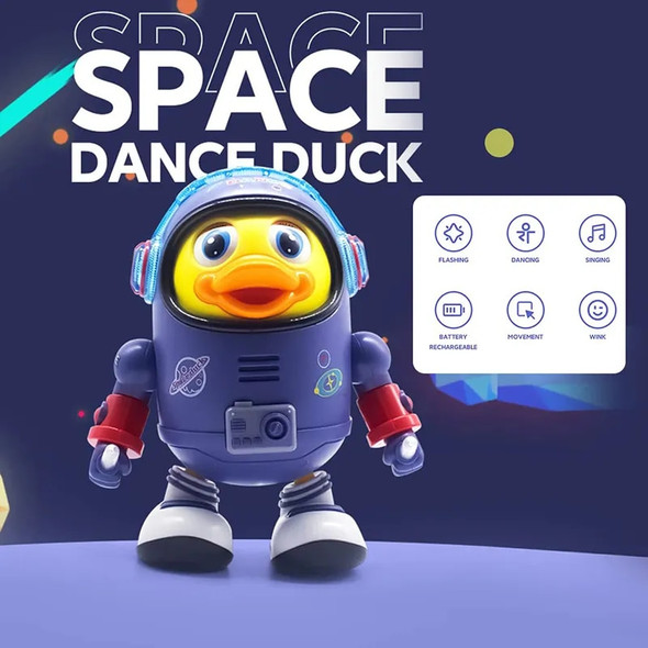 Baby Duck Toy Musical Interactive Toy Electric with Lights and Sounds Dancing Robot Space Elements for Infants Babies Kids Gifts