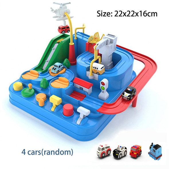 Mini Track Car for Children Train Sets Carts Toys Didactic Games From 3 To 7 Rails Racing Boy Blue Interactive Animals Adventure