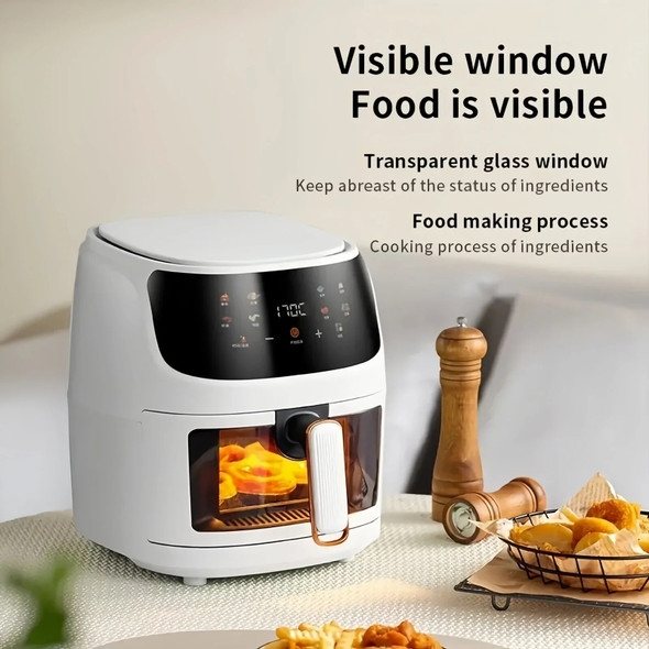 Air Fryer 8L Large Capacity Touch Screen Smart Fryers Household Multi-function 220V Window Visible Electric Airfryer