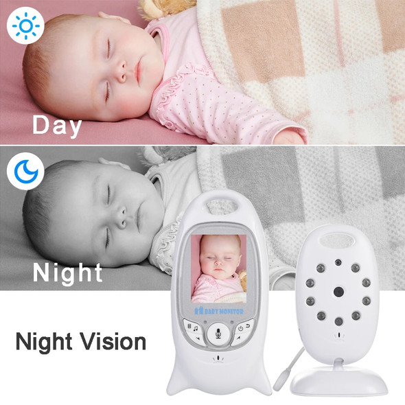 Video Wireless Baby Monitor 2.0 inch Color Security Camera 2 Way Talk Night Vision IR LED Temperature Monitoring with 8 Lullaby