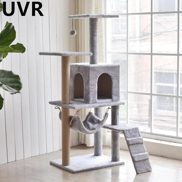 UVR New Cat Tree Climbing Frame One-piece Cat Nest with Scratching Post Cat Jumping Toys Perches Cat Tree Cat Climbing Frame