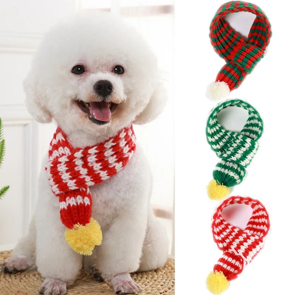 Christmas Dog Scarf Collar Winter Warm Knitted Pet Scarf New Year Pet Scarf for Small Medium Dog Teddy Chihuahua Dog Accessories